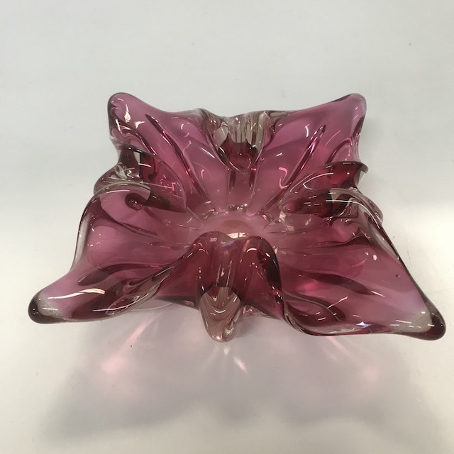 ART GLASS (BOWL), Magenta Pink Ashtray